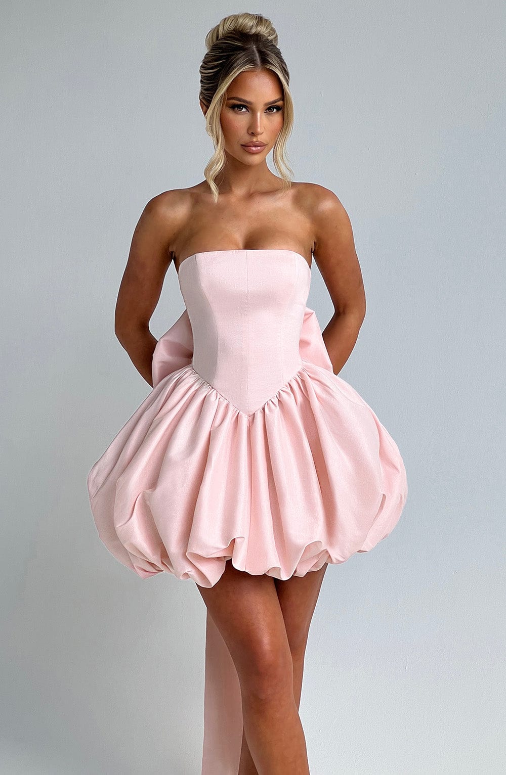 Lotus Mini Elbise - Pembe