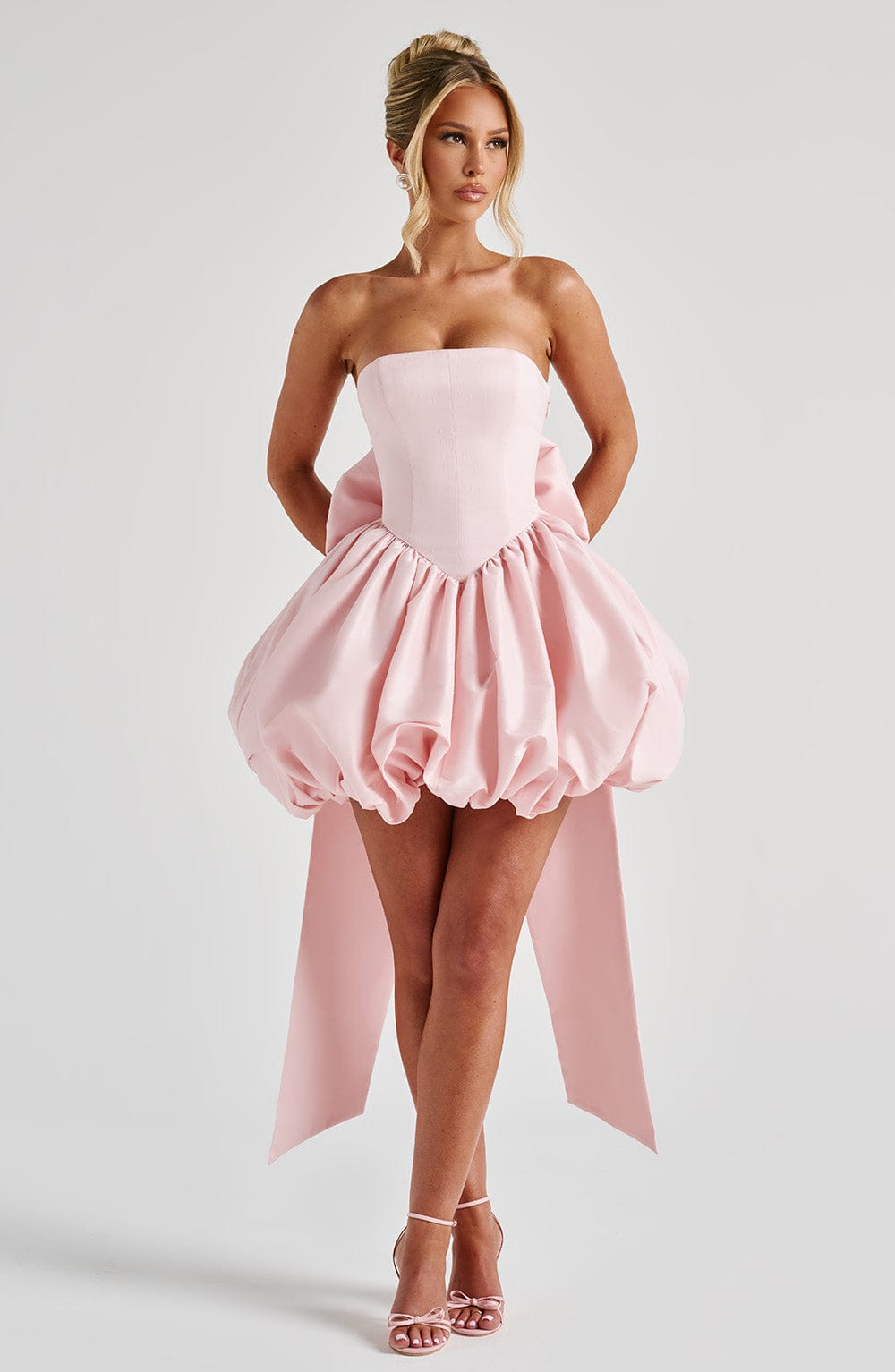 Lotus Mini Elbise - Pembe