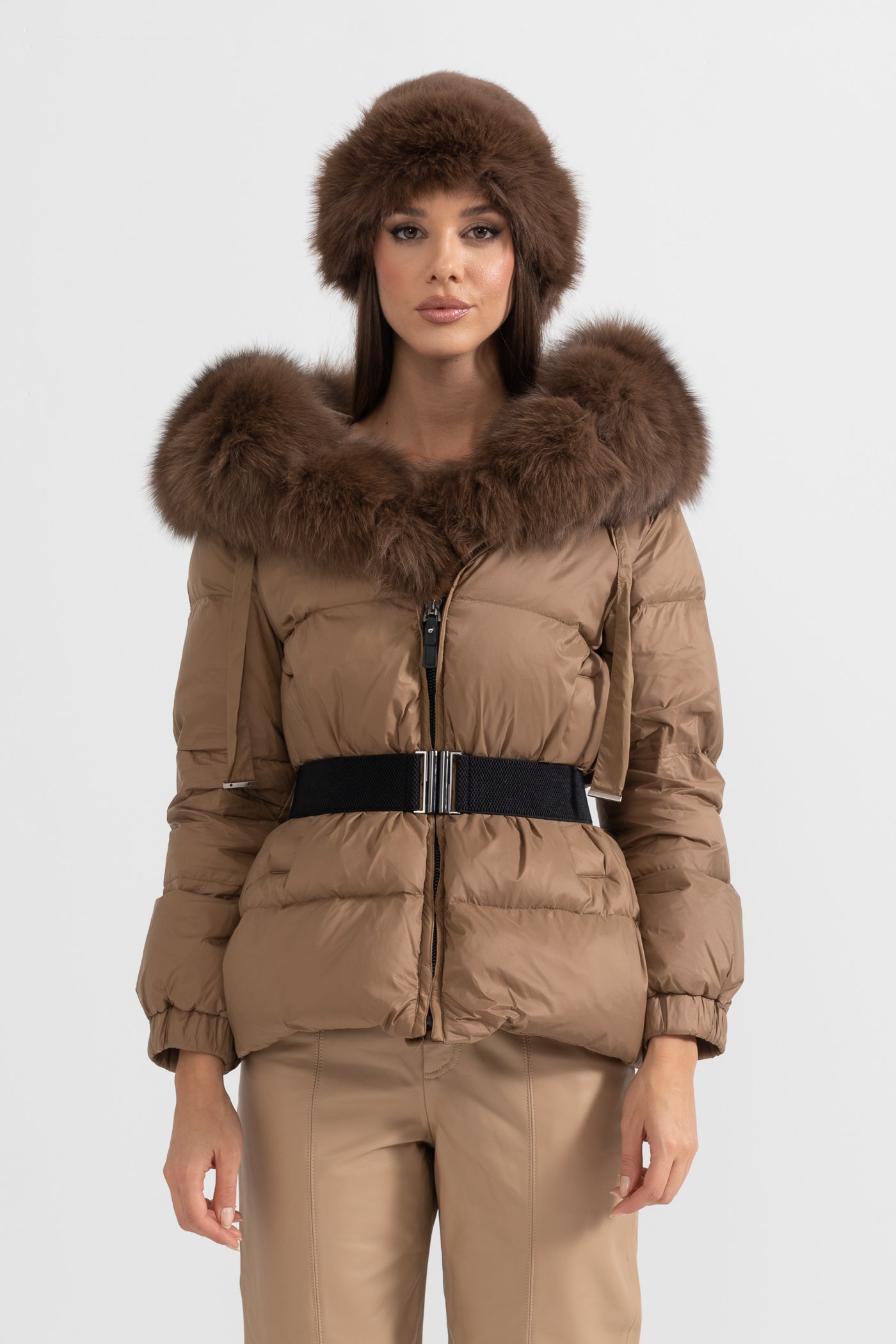 kürk yaka puffer mont
