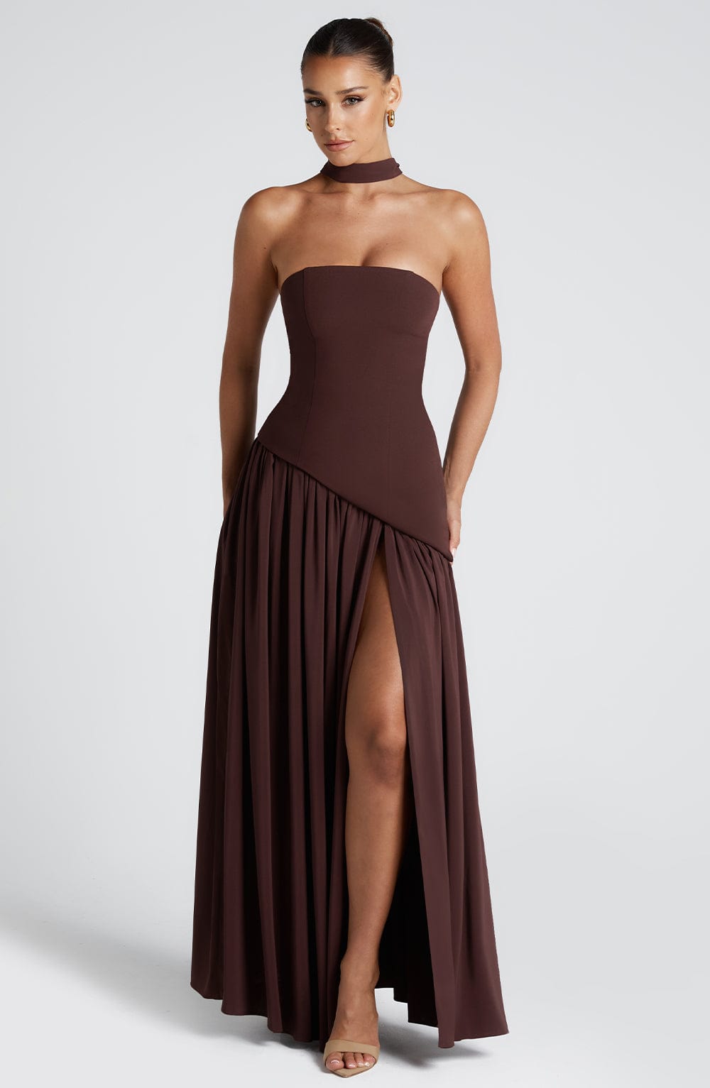 Maliyah Maxi Elbise - Kahverengi