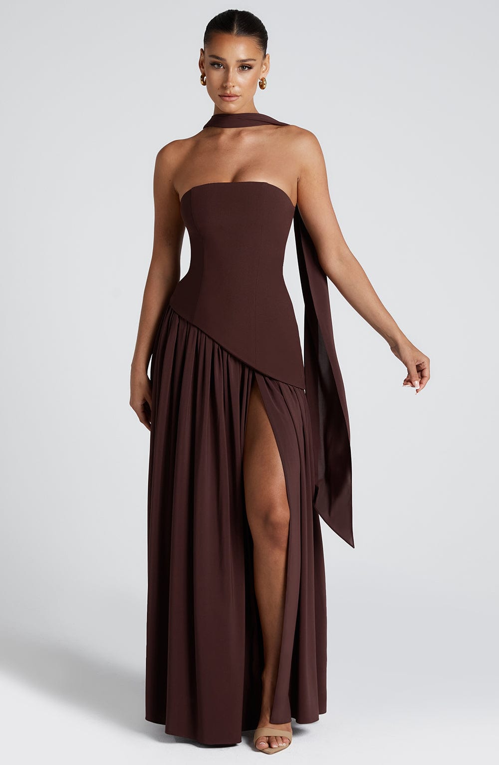 Maliyah Maxi Elbise - Kahverengi ®