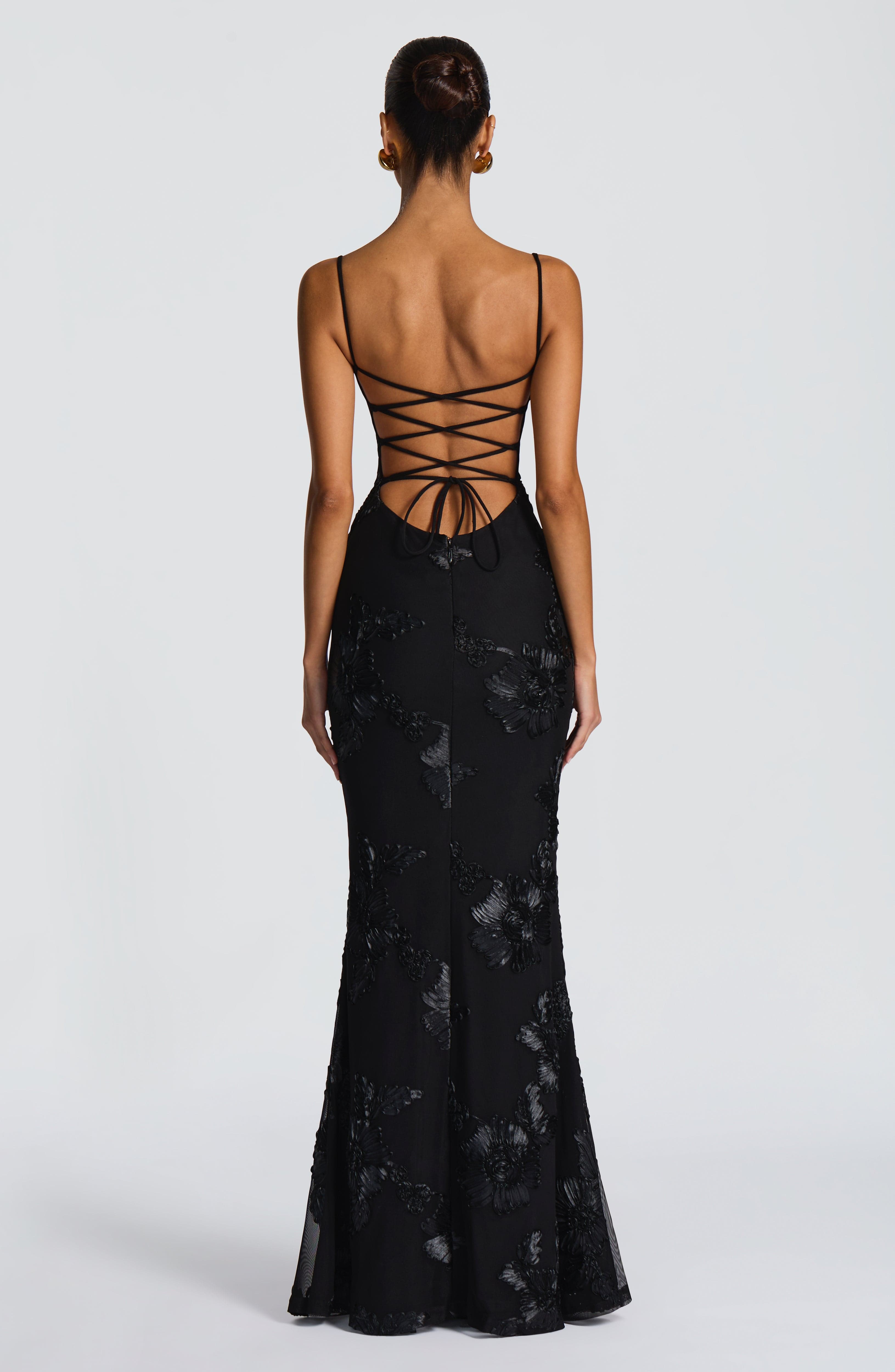 Nefertiti Maxi Elbise - Siyah