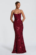 Nefertiti Maxi Elbise - Bordo