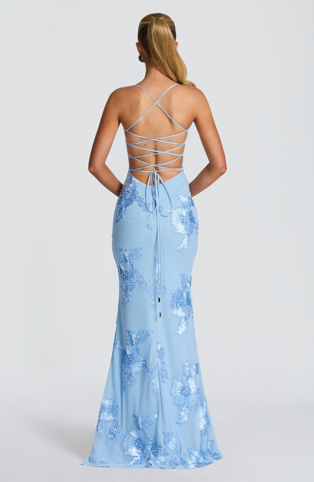 Nefertiti Maxi Elbise - Buzul Mavisi