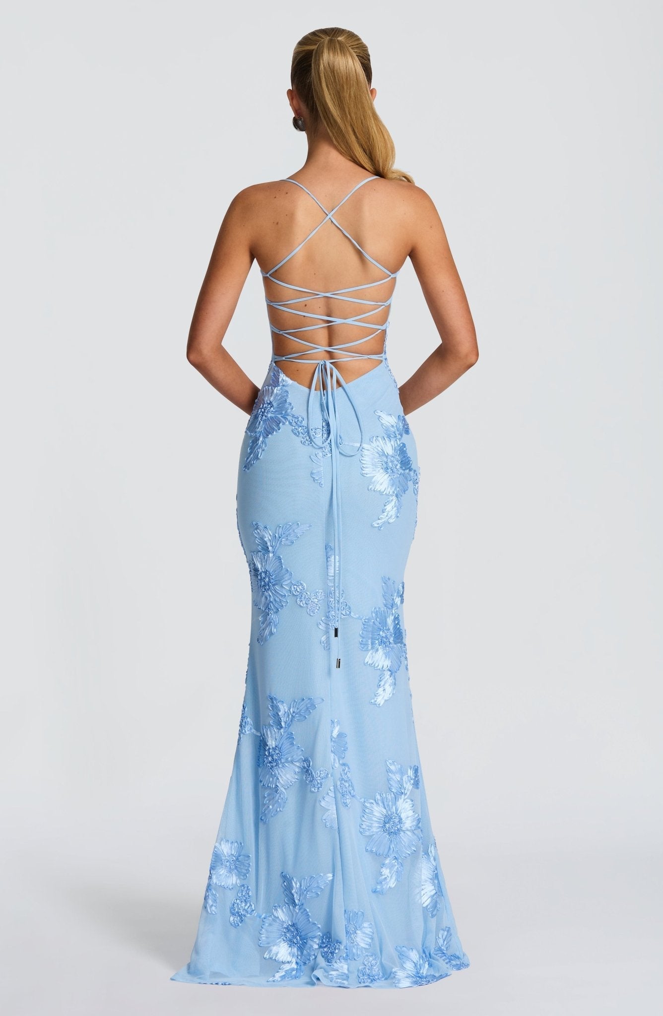 Nefertiti Maxi Elbise - Buzul Mavisi
