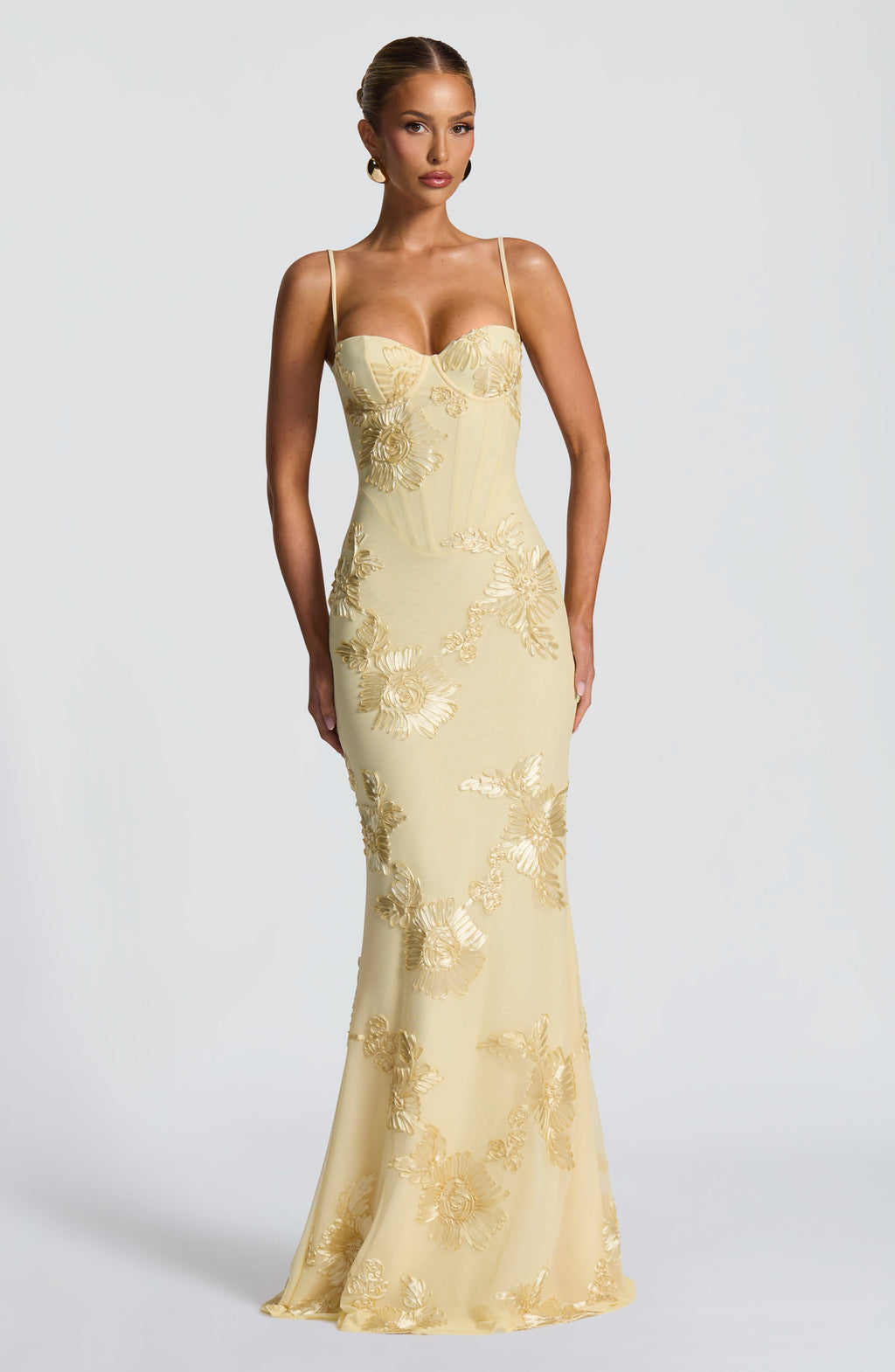 Nefertiti Maxi Elbise - Limon