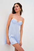 Novia Dantelli Plise Saten Salon Elbisesi