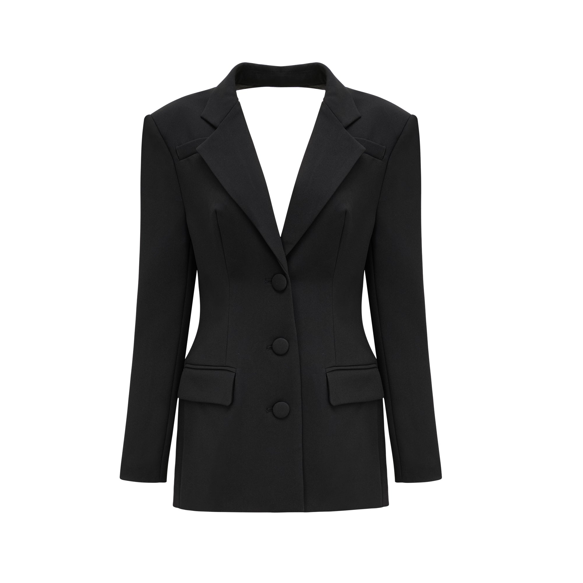 Odette Siyah Arkası Açık Blazer