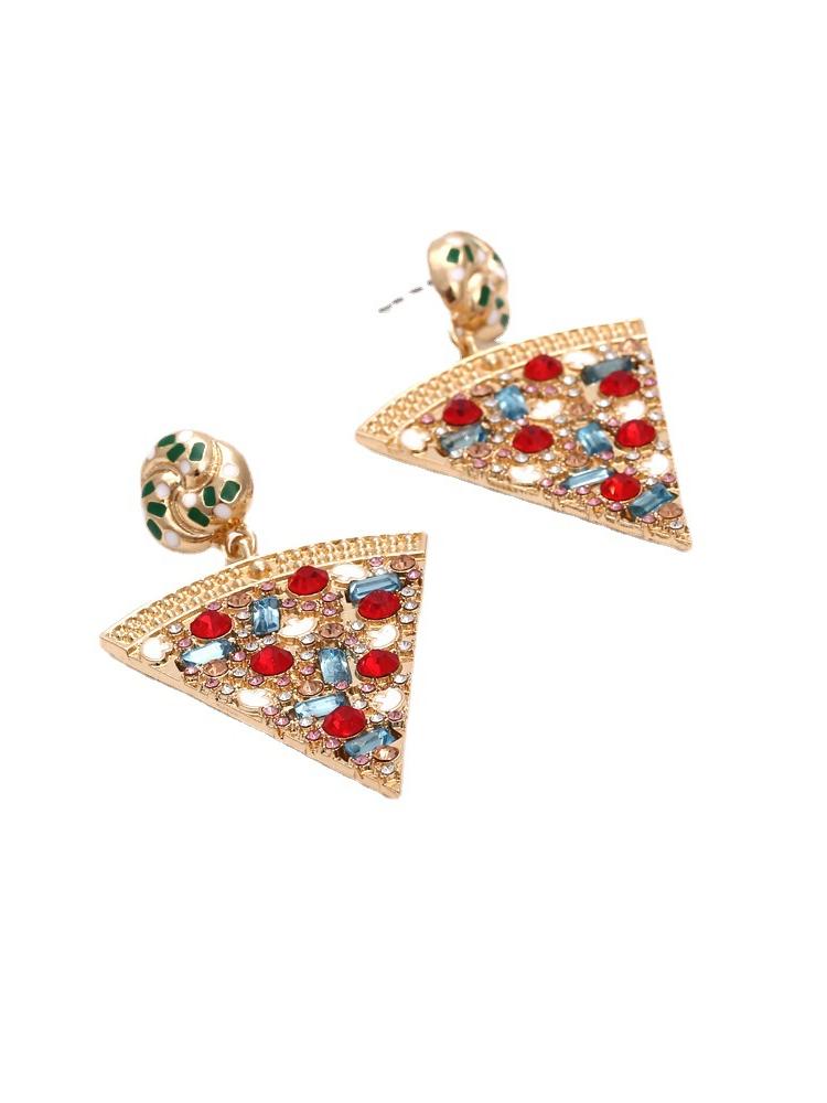 Pizza Diamante Damla Küpe
