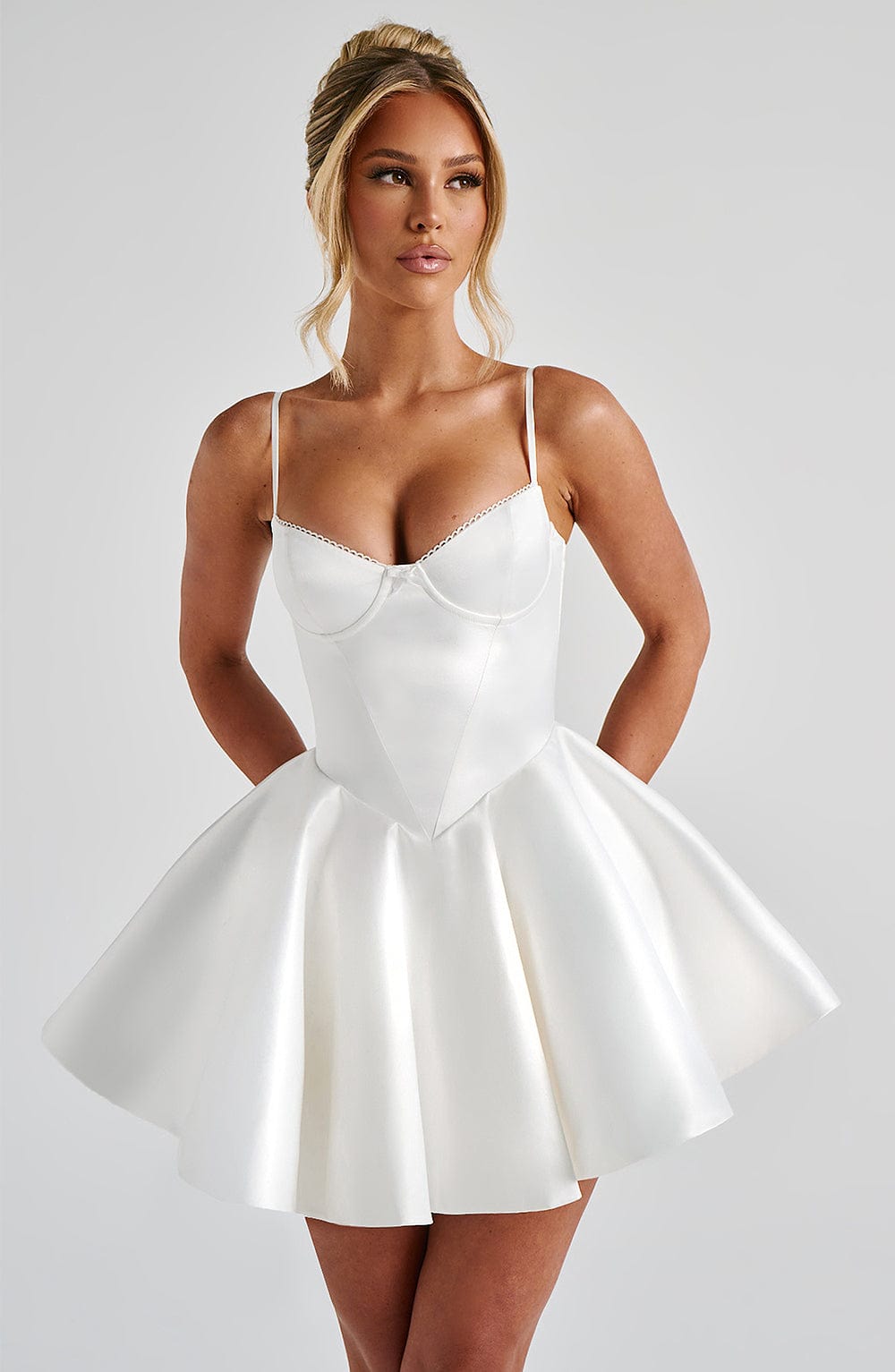 Poppy Mini Elbise - Fildişi
