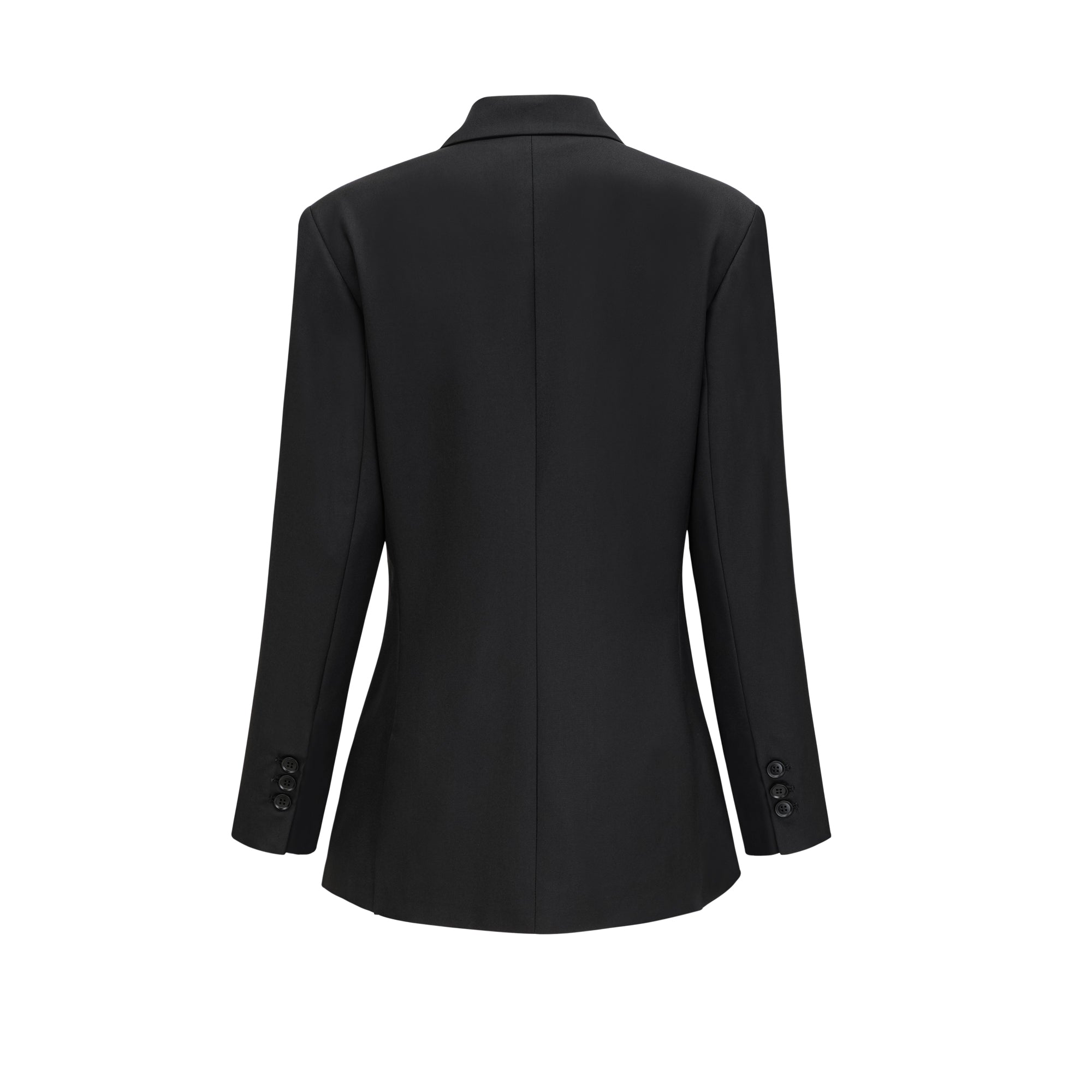Priscille Siyah Kruvaze Yün Blazer