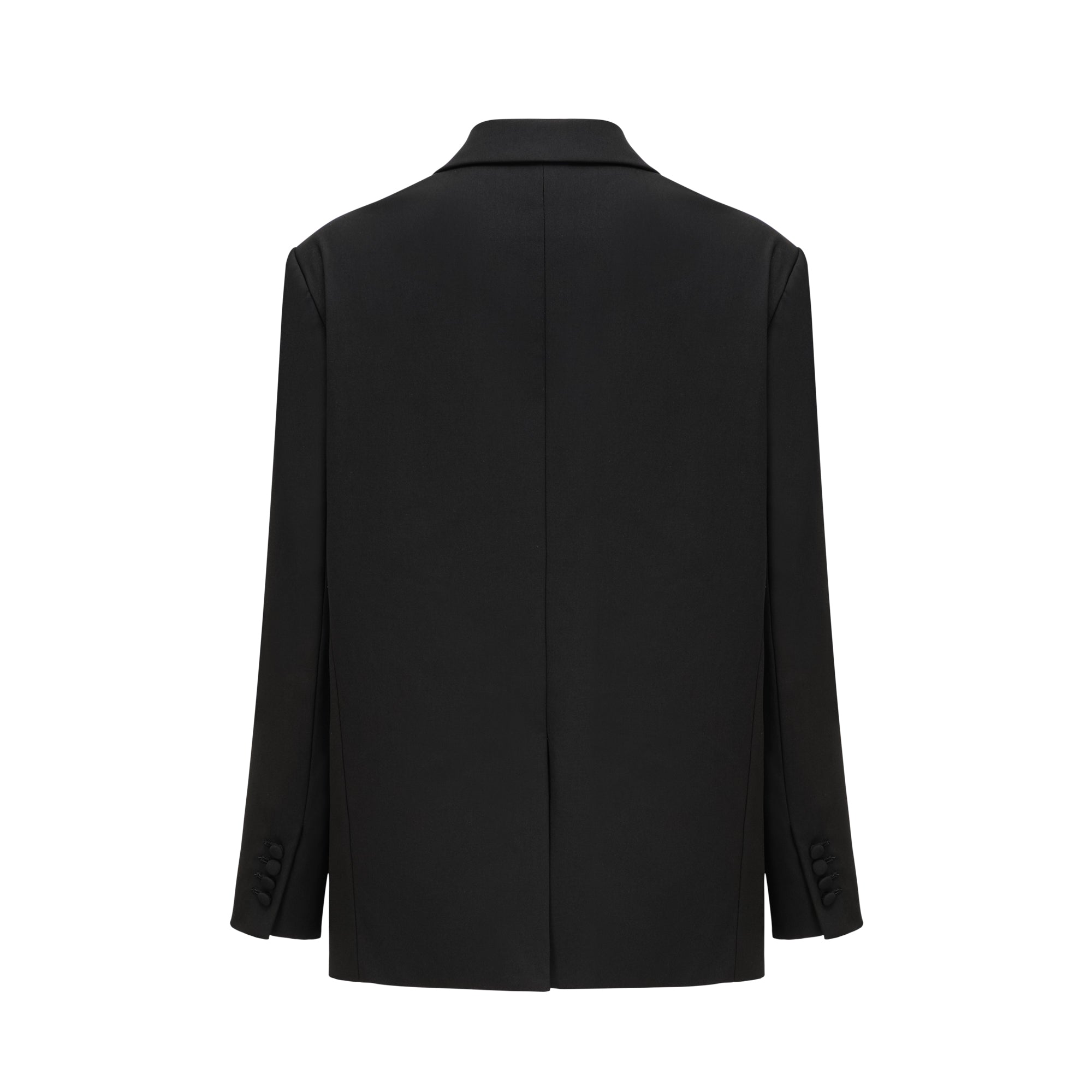 Renée Siyah Bol Kesim Tek Düğmeli Yün Blazer