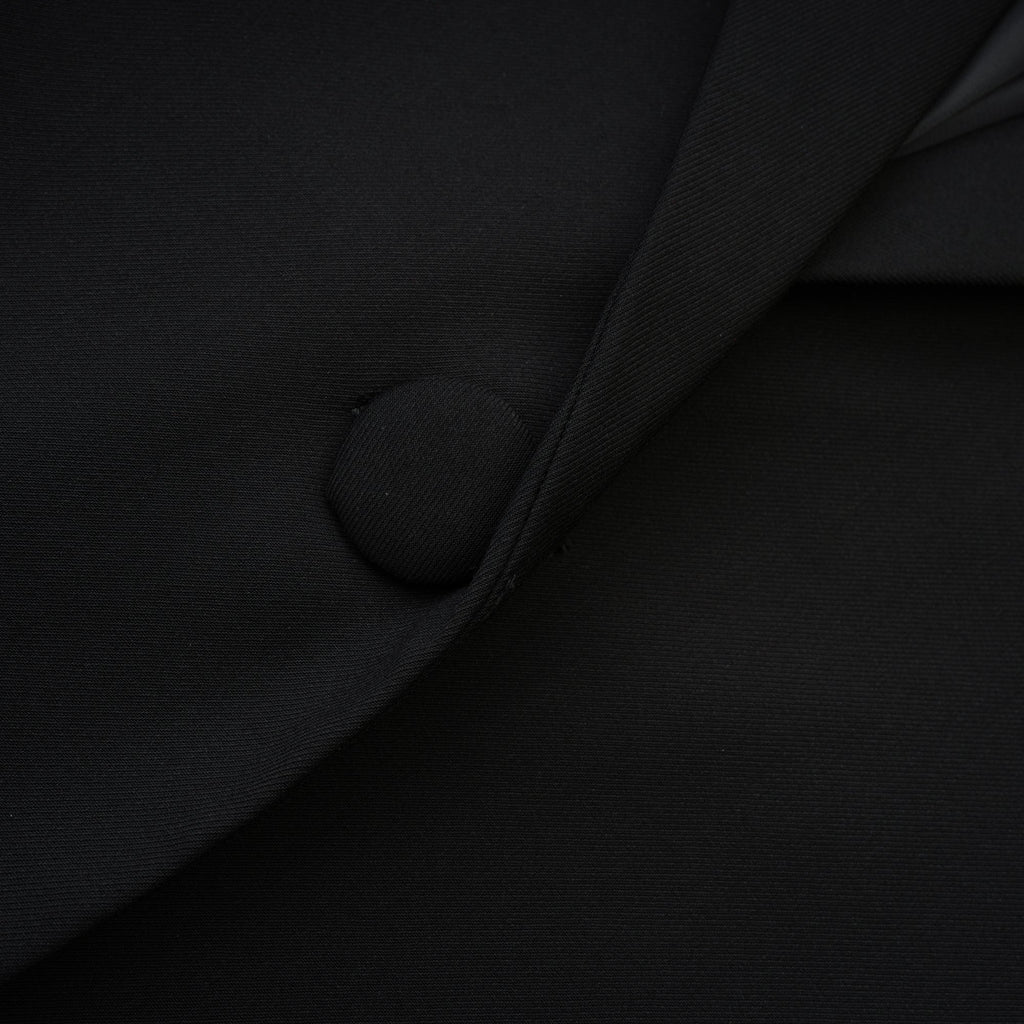 Renée Siyah Bol Kesim Tek Düğmeli Yün Blazer