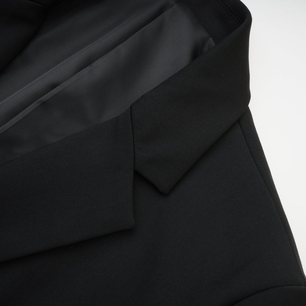 Renée Siyah Bol Kesim Tek Düğmeli Yün Blazer