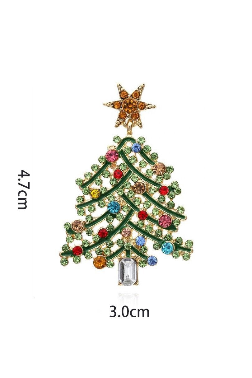 Yapay Elmas Noel Ağacı Damla Küpe