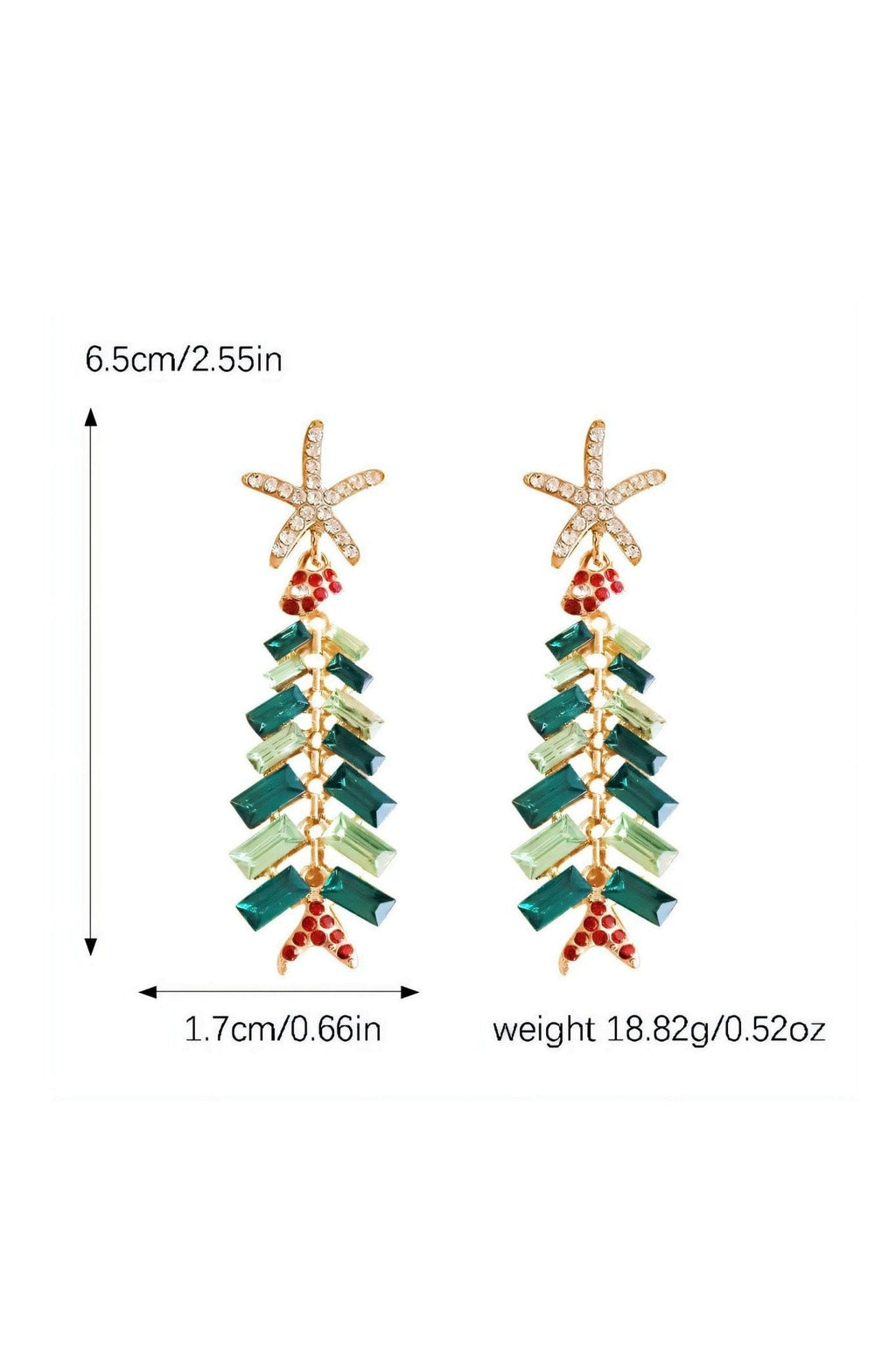 Yapay Elmas Noel Ağacı Küpe
