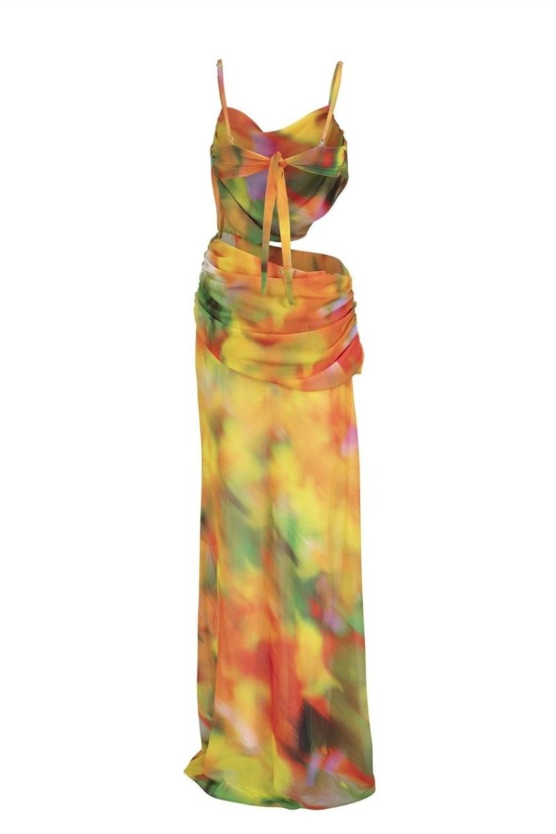 Ruth Baskılı Cut-Out Maxi Elbise