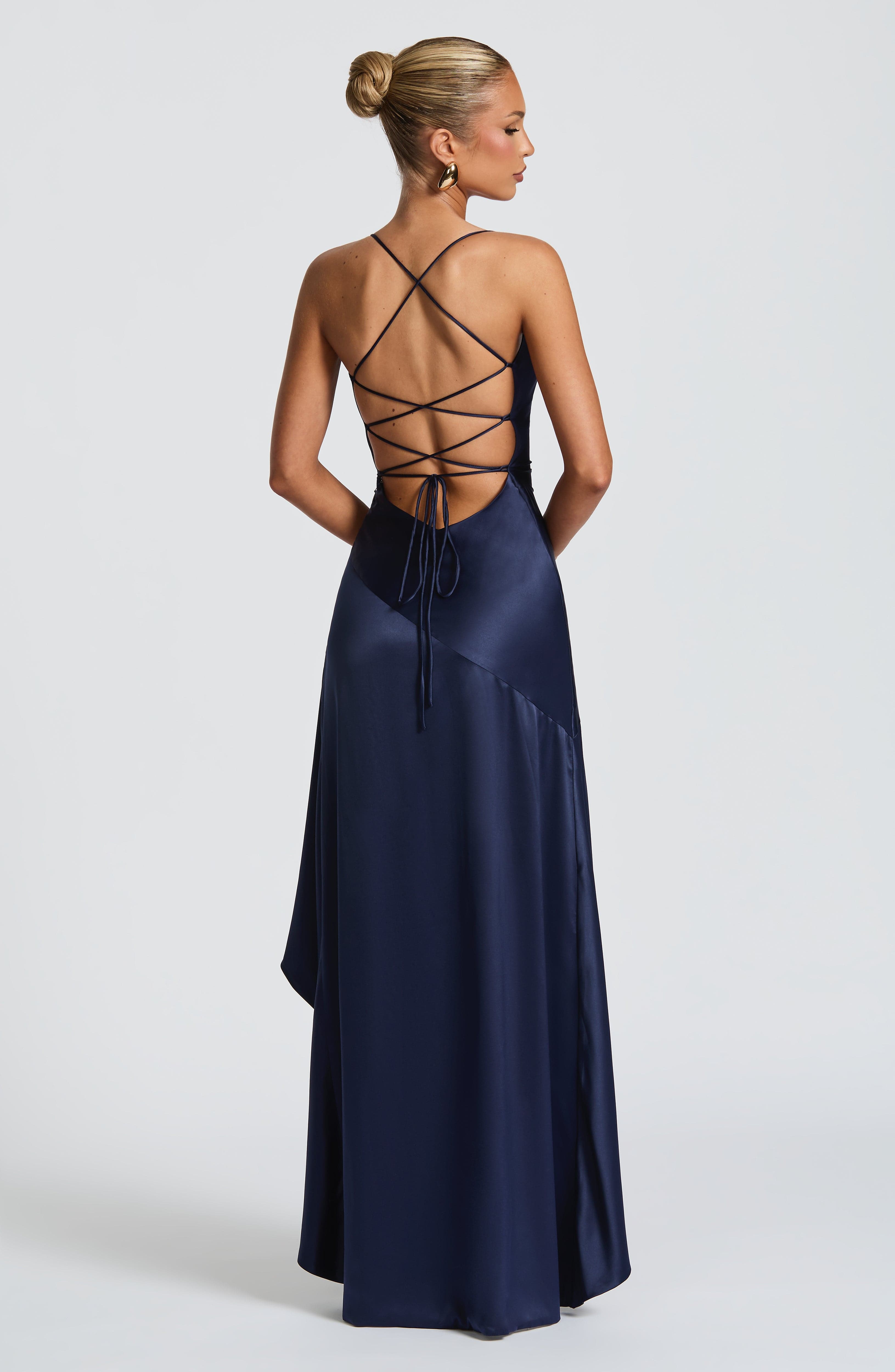 Samira Maxi Elbise - Lacivert