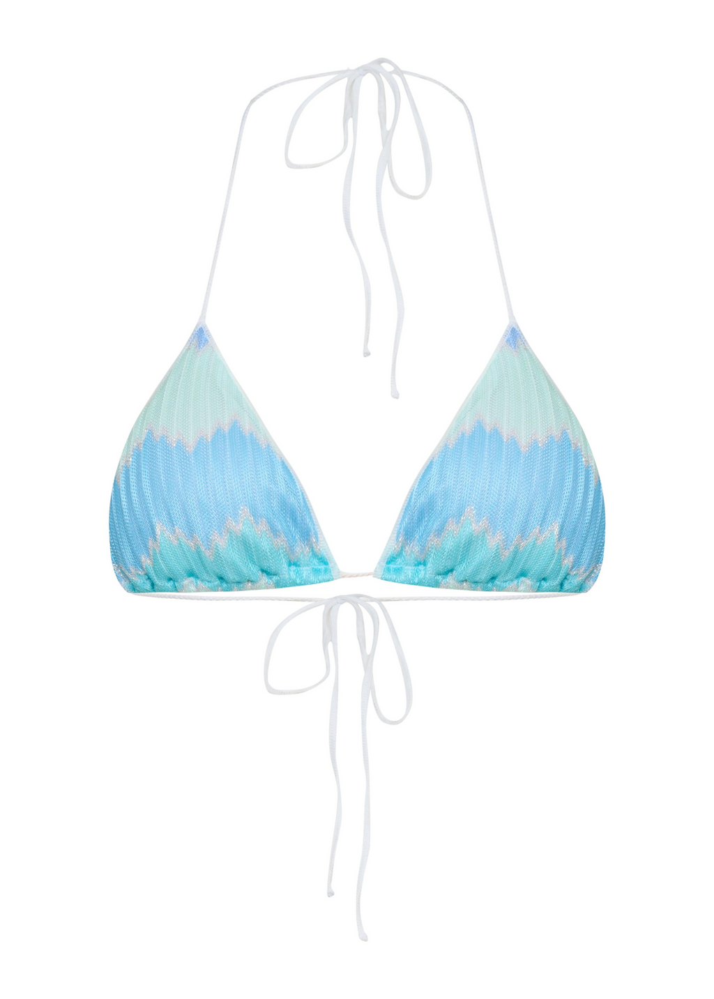 Avila Üçgen Örgü Bikini Üstü Zigzag Metalik Almara