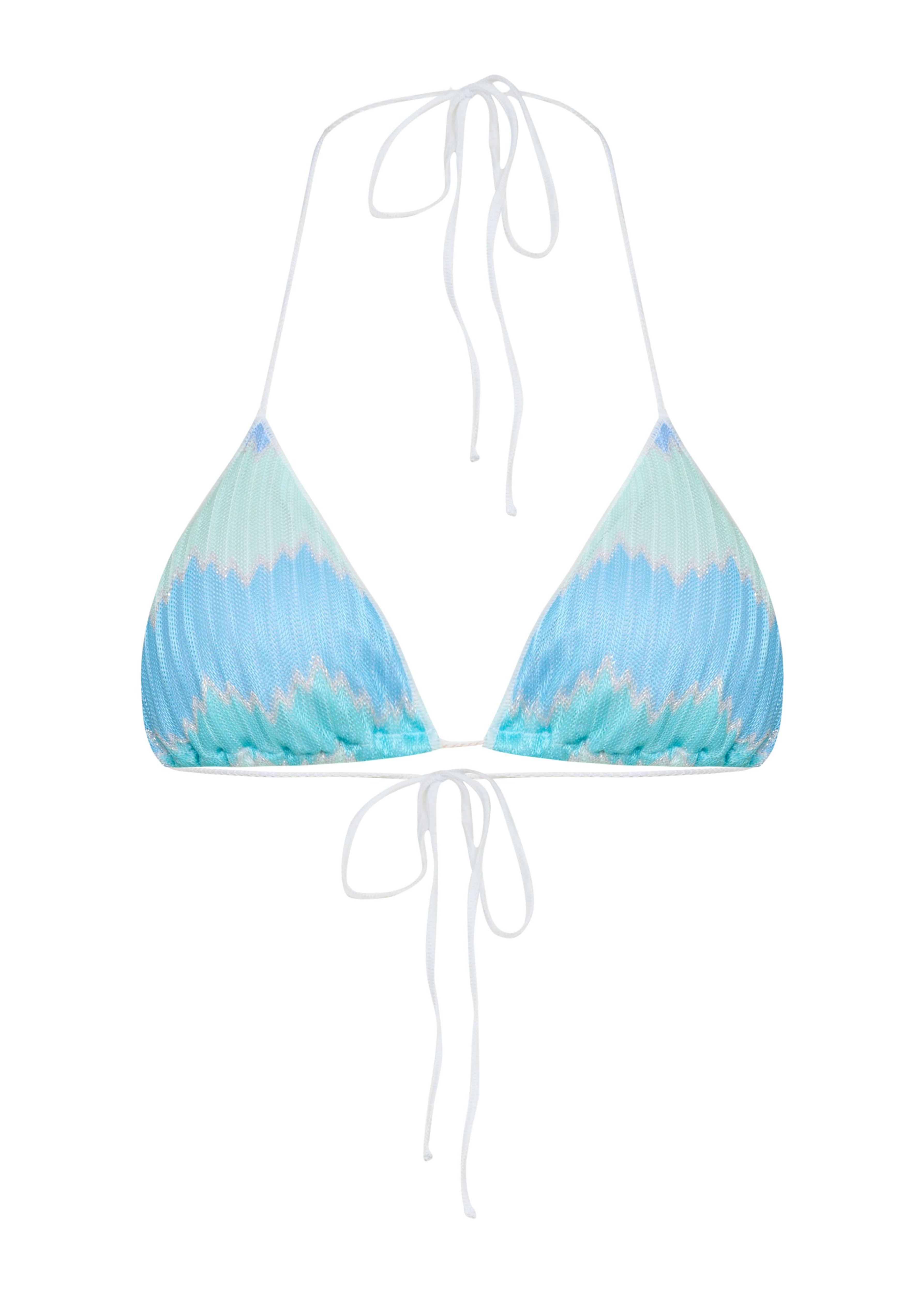 Avila Üçgen Örgü Bikini Üstü Zigzag Metalik Almara