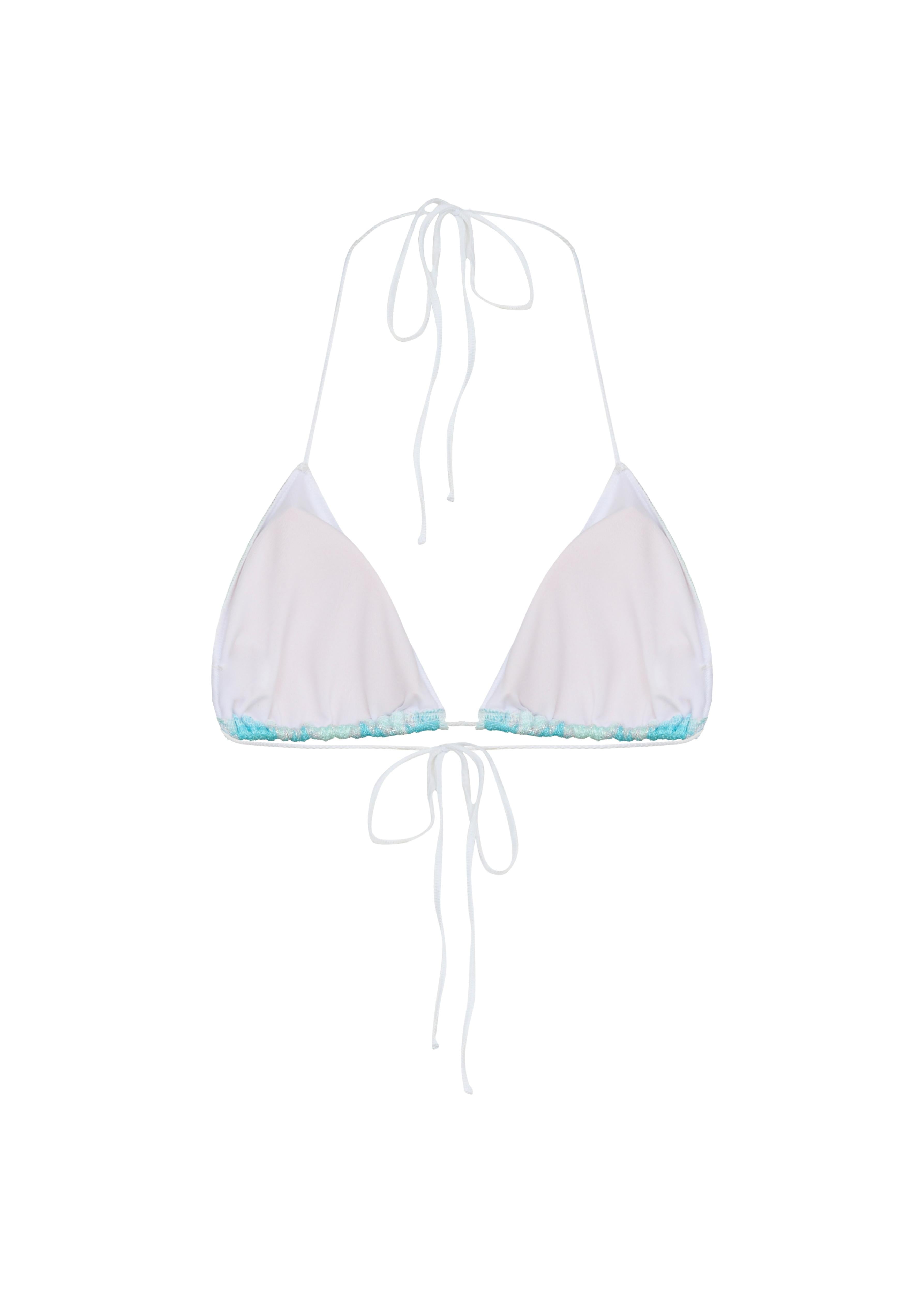 Avila Üçgen Örgü Bikini Üstü Zigzag Metalik Almara