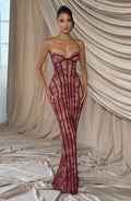 Sian Maxi Elbise - Bordo
