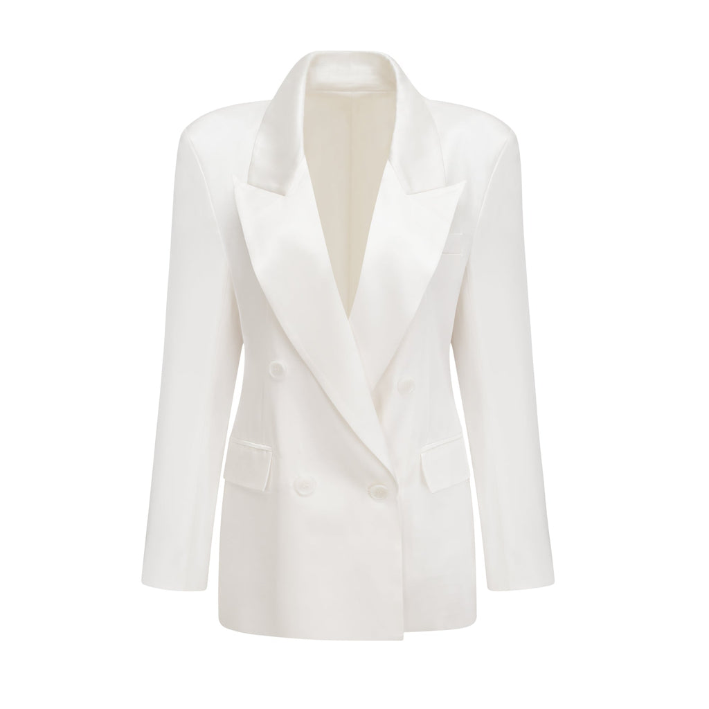 Sylvie Beyaz Kruvaze Blazer