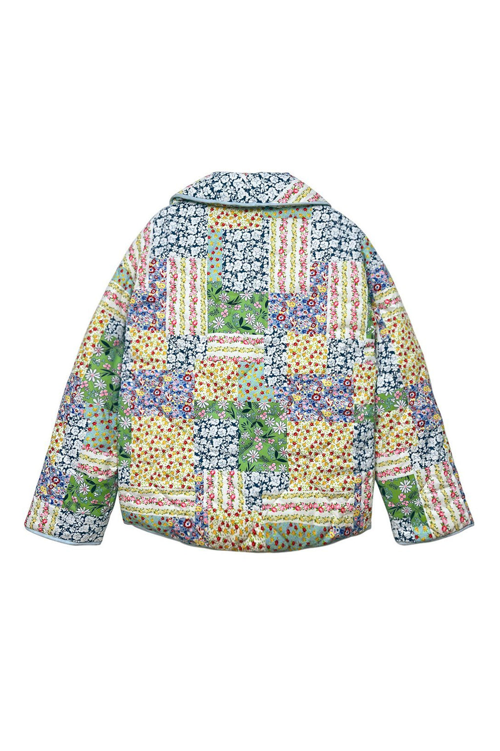 Teagan Patchwork Çiçek Desenli Kapitone Şişme Ceket
