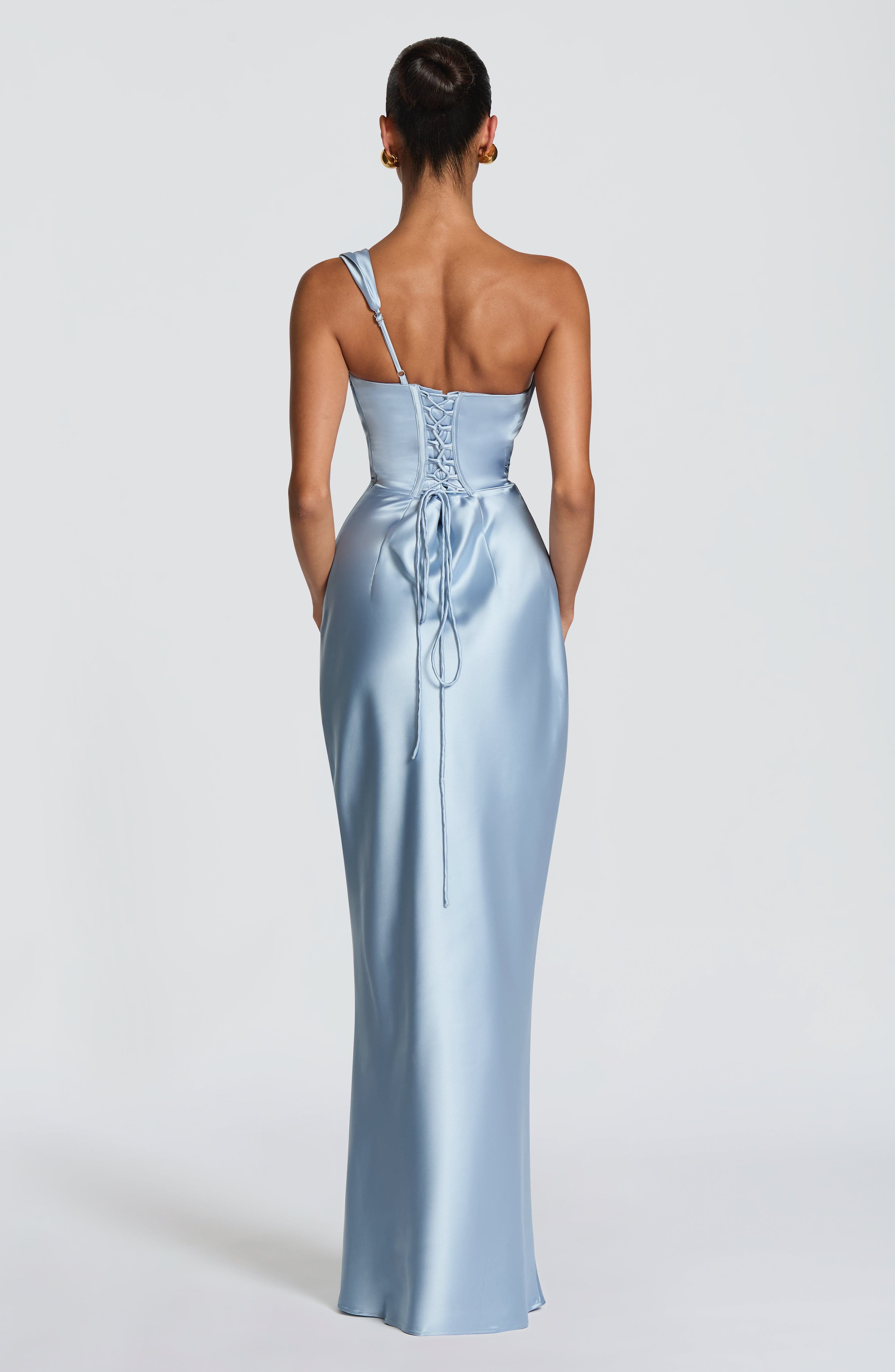 Thalassa Maxi Elbise - Buzul Mavisi