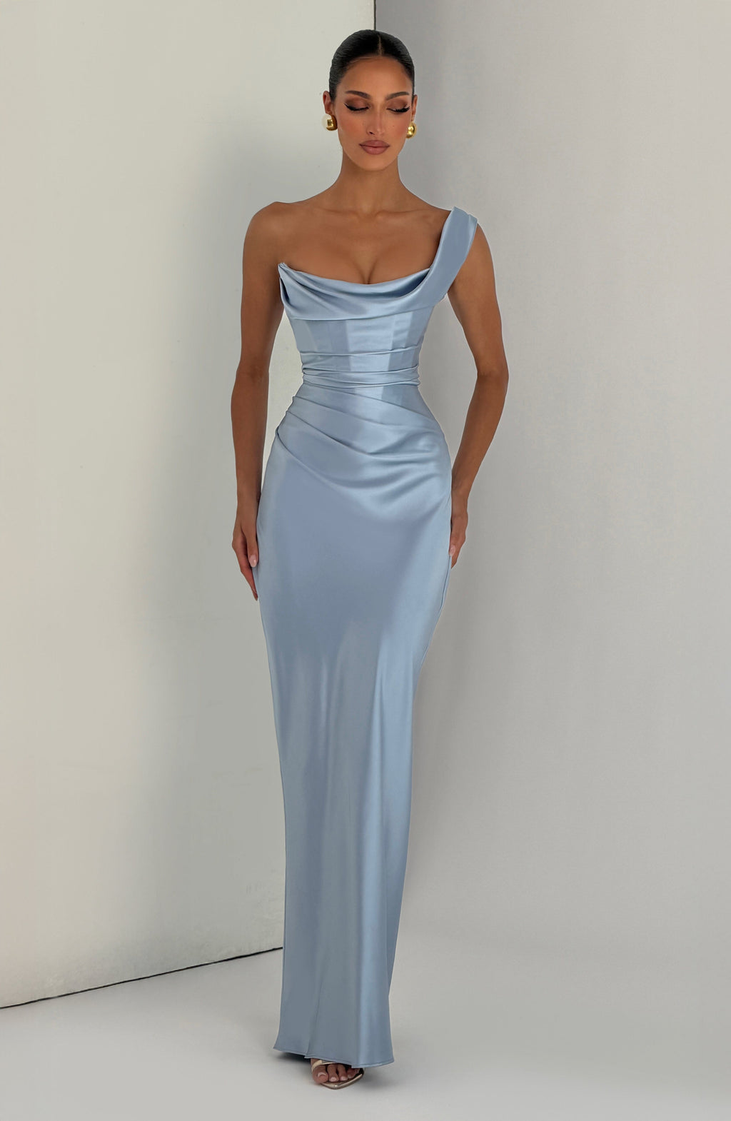 Thalassa Maxi Elbise - Buzul Mavisi