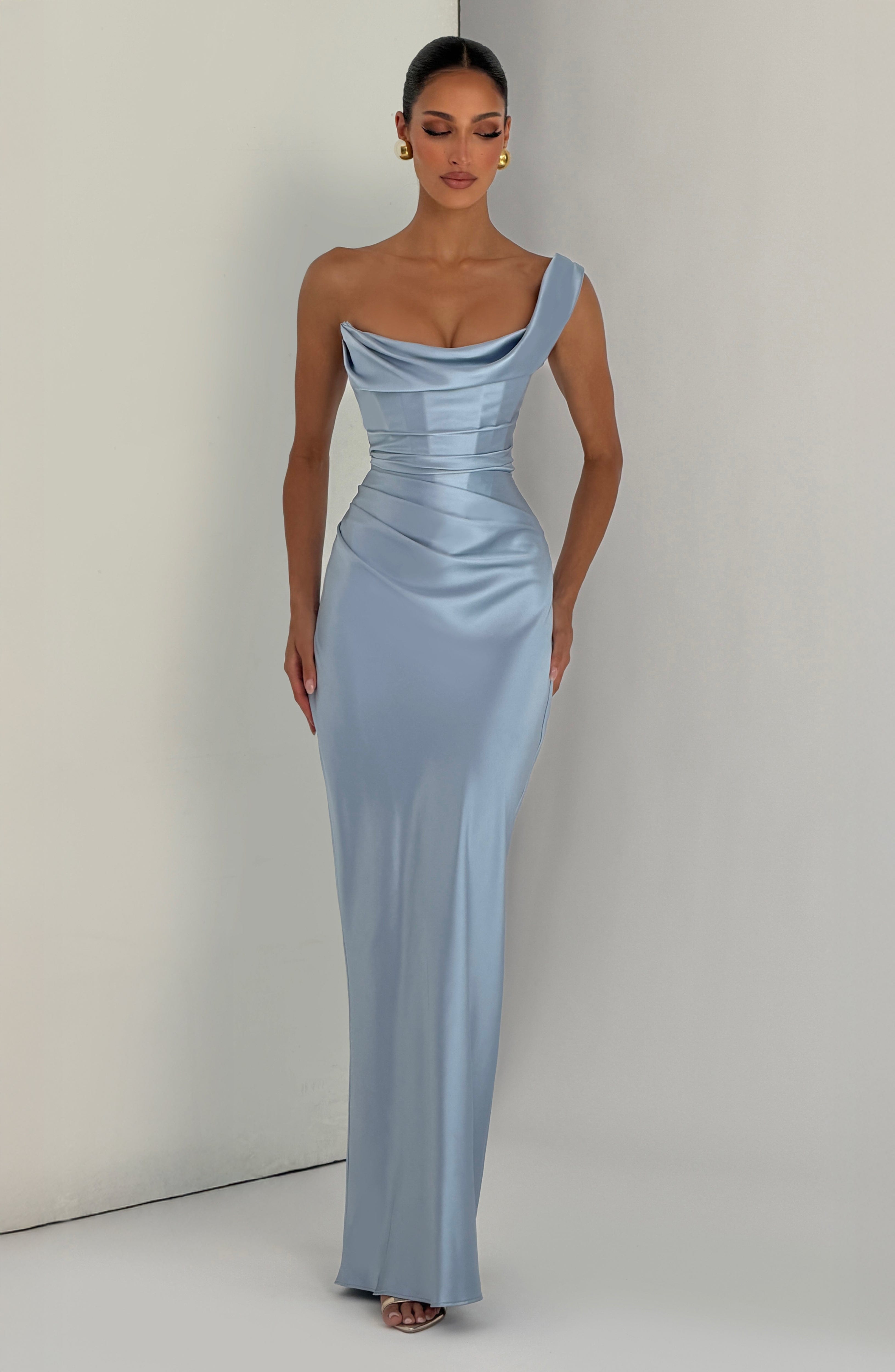Thalassa Maxi Elbise - Buzul Mavisi