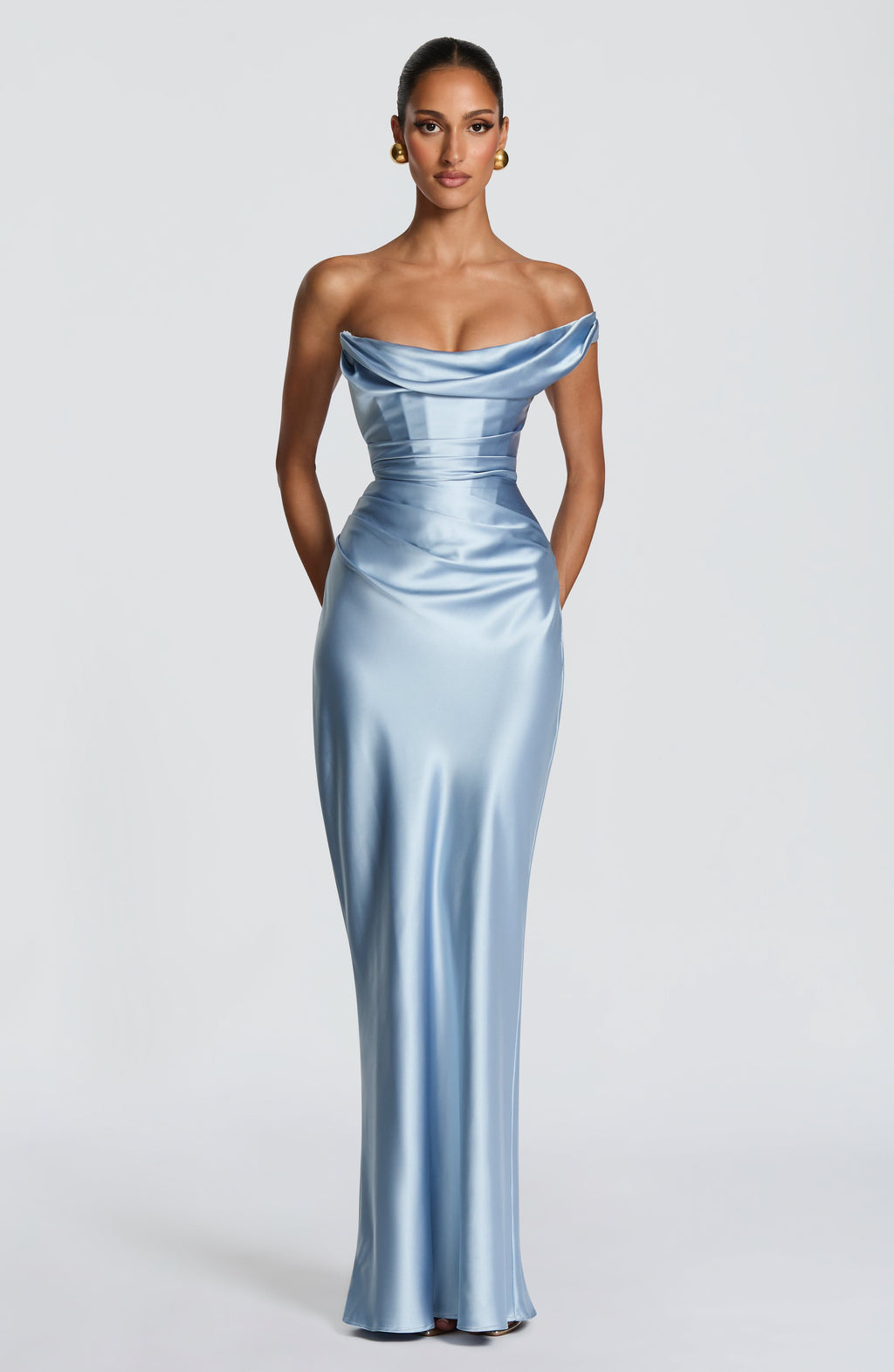 Thalassa Maxi Elbise - Buzul Mavisi