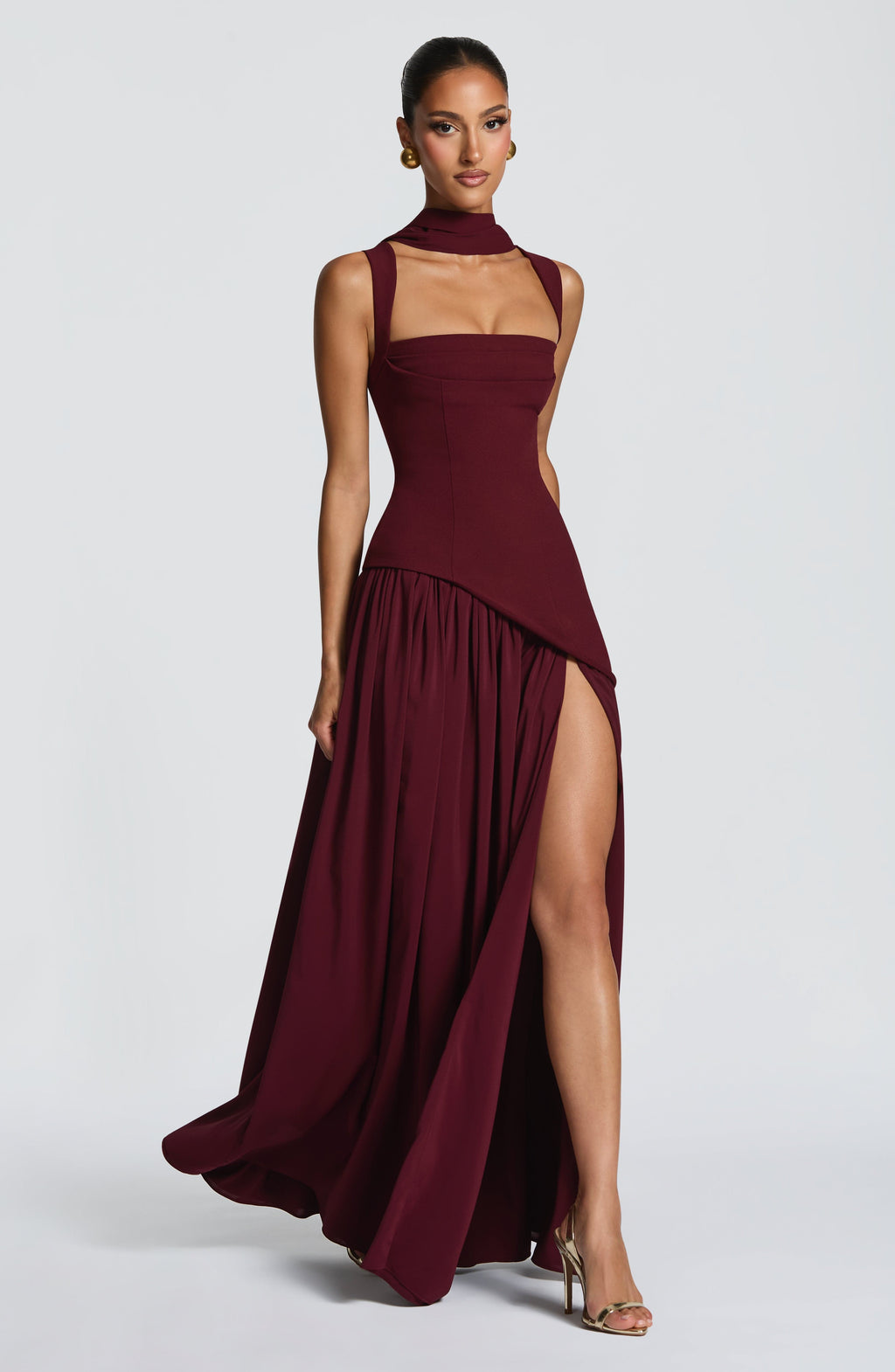 Tullulah Maxi Elbise - Kiraz Rengi