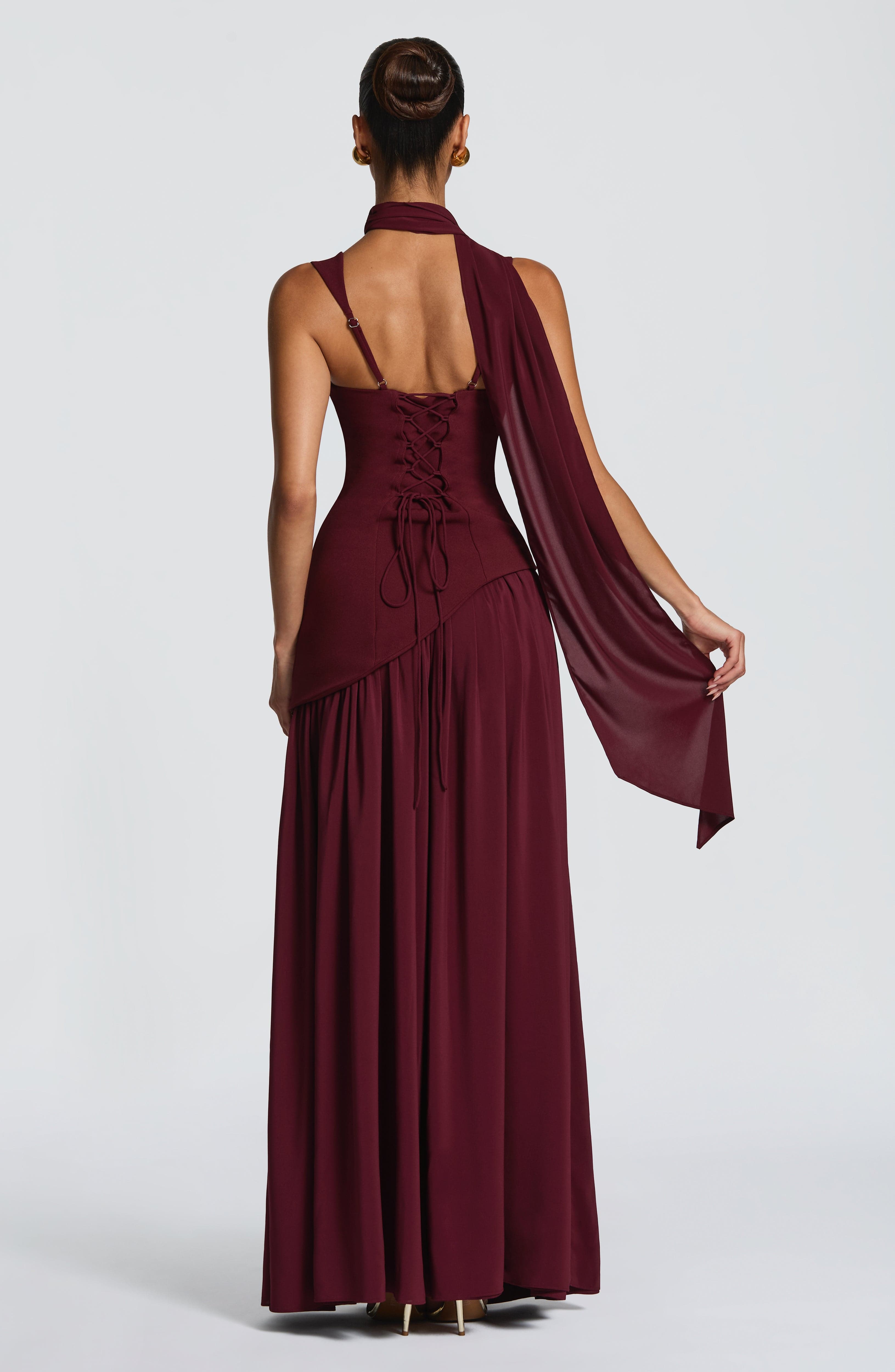 Tullulah Maxi Elbise - Kiraz Rengi