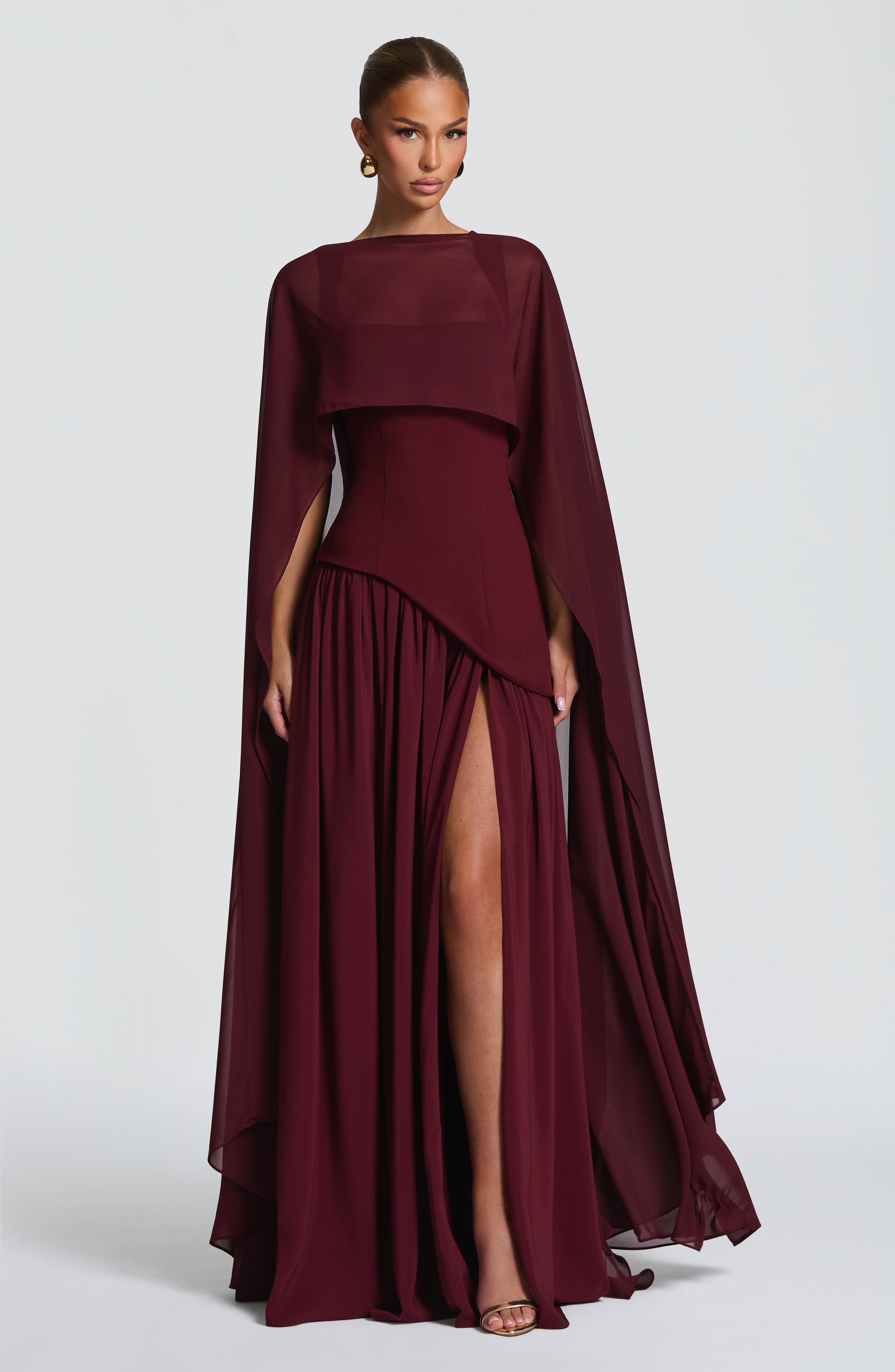 Tullulah Maxi Elbise - Kiraz Rengi