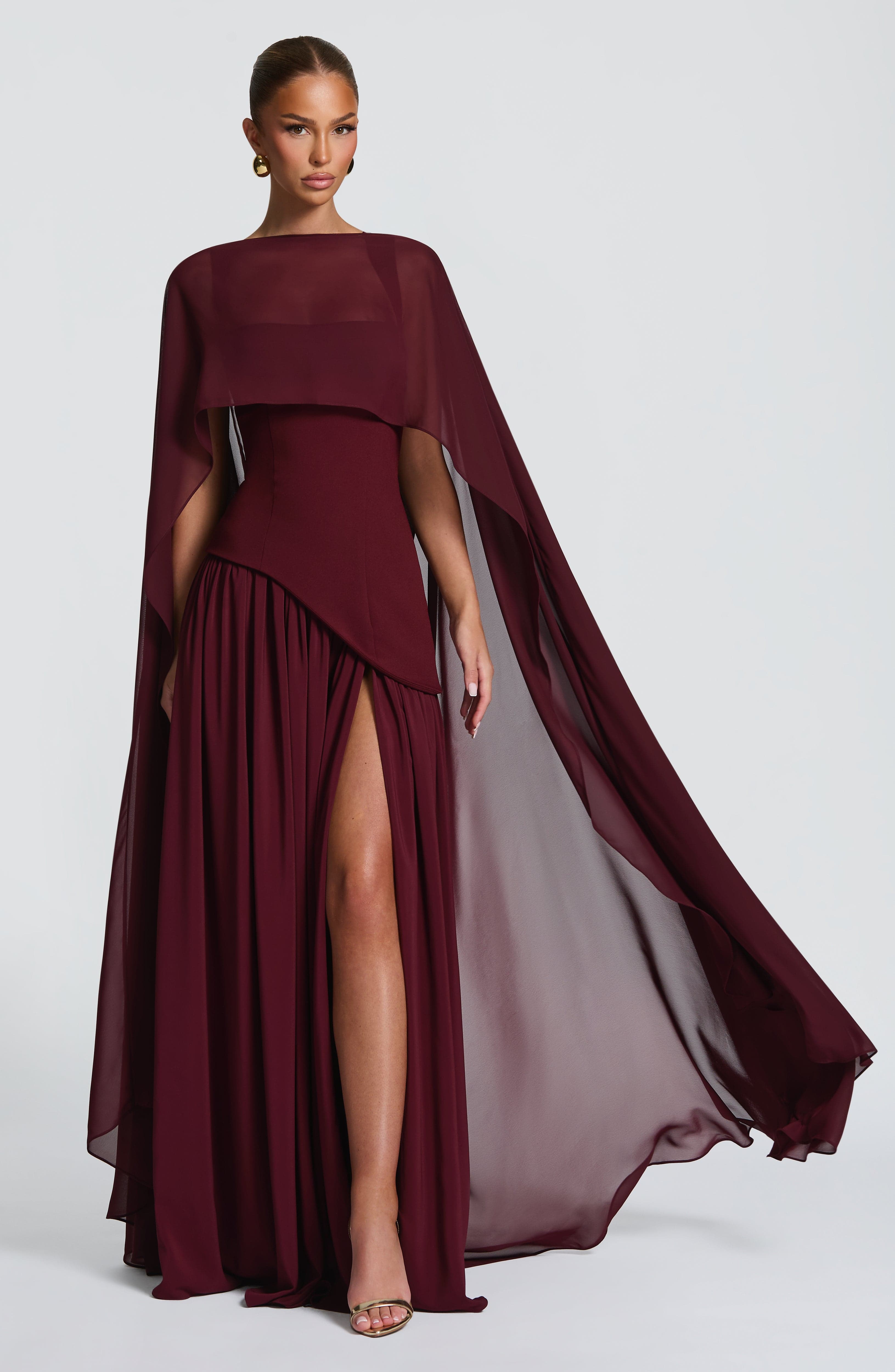Tullulah Maxi Elbise - Kiraz Rengi