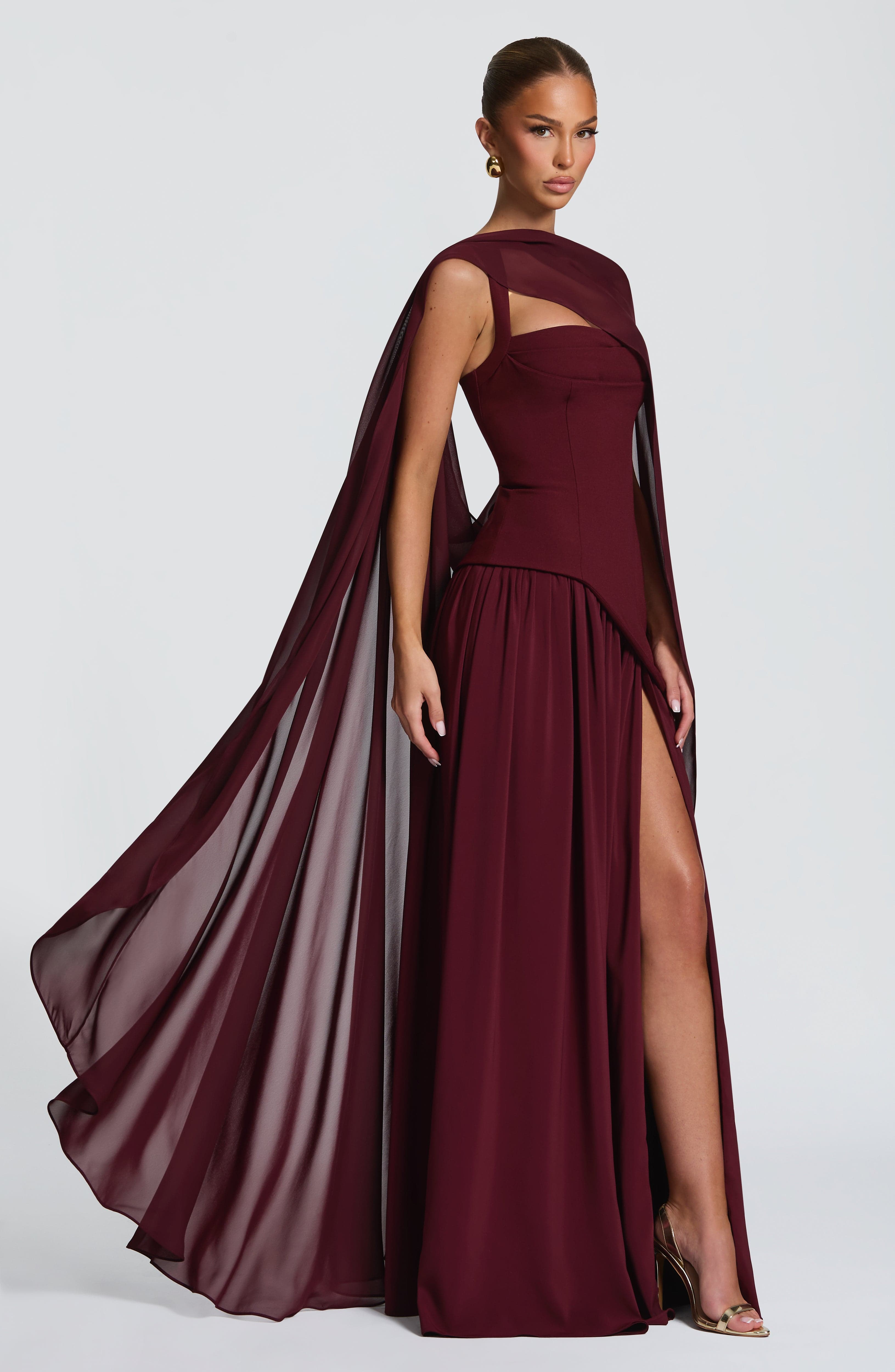 Tullulah Maxi Elbise - Kiraz Rengi