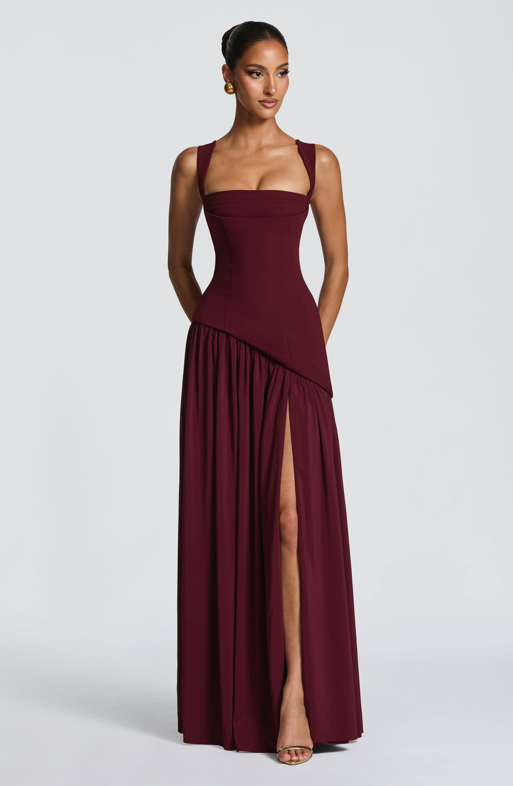 Tullulah Maxi Elbise - Kiraz Rengi