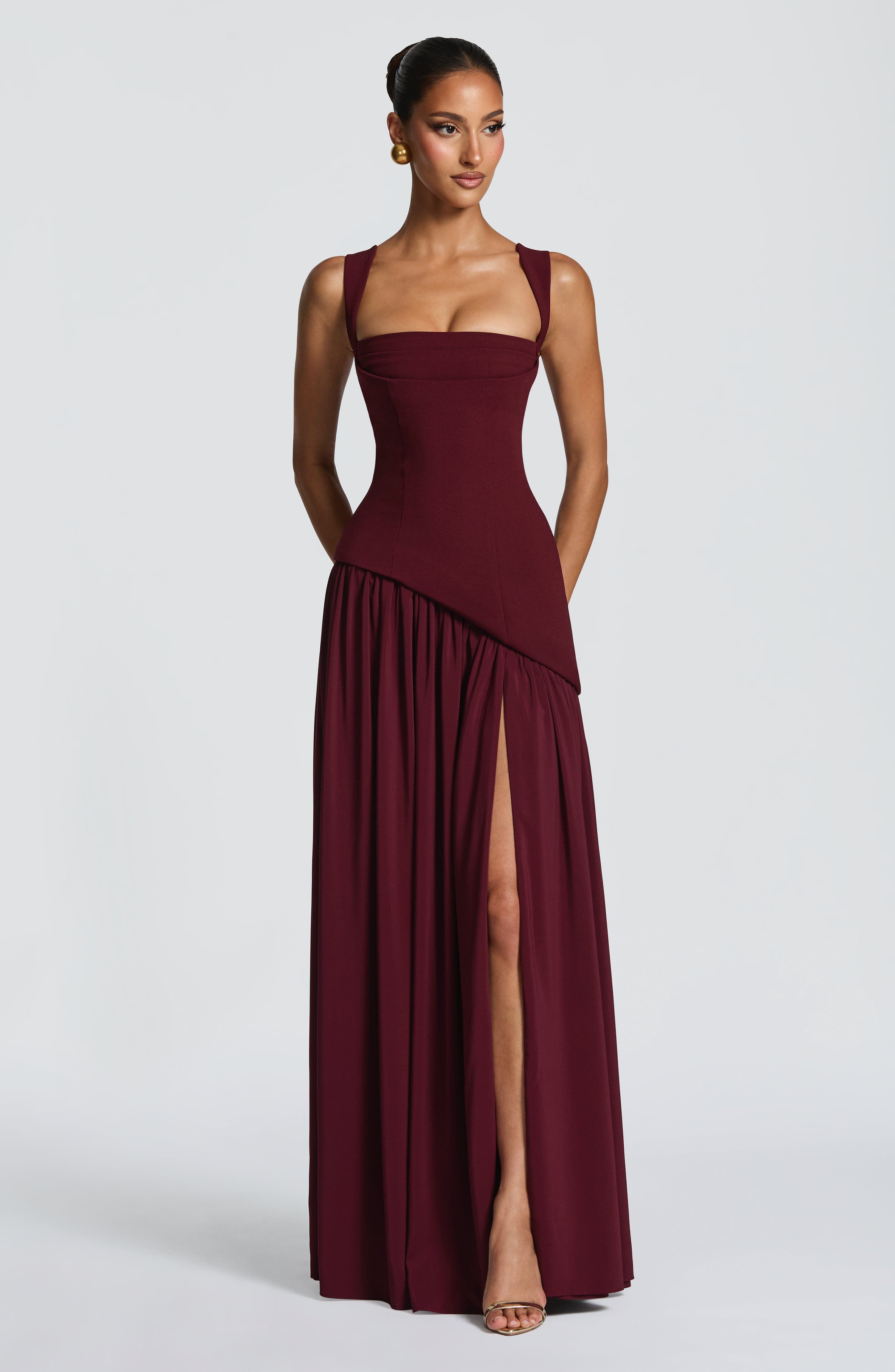 Tullulah Maxi Elbise - Kiraz Rengi