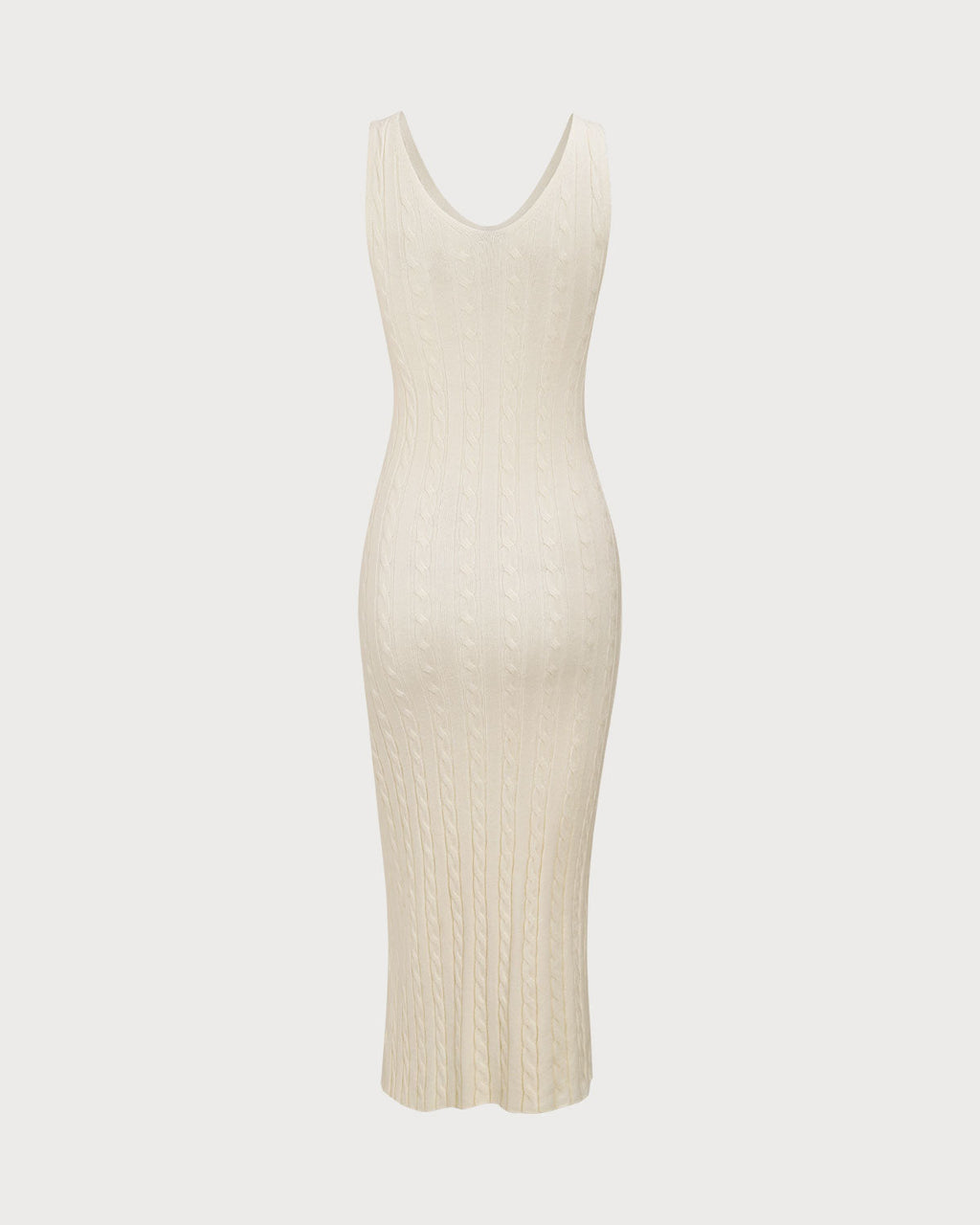 Bej Fitilli Örgü Bodycon Kazak Elbise