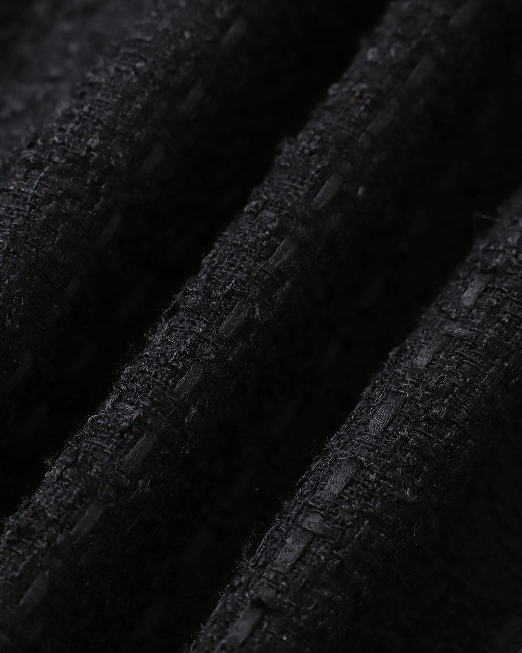 Siyah Çift Sıra Düğmeli Tweed Blazer